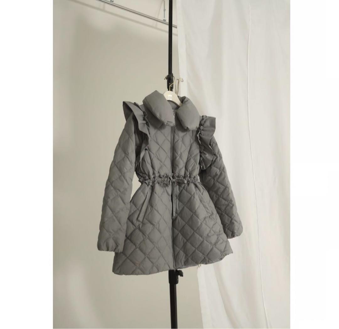 最終値下 é zipper quilting long down coat gr é zipper quilting long down coat gray