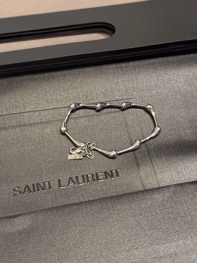 大*！様 SAINT LAURENT シルバー 骨型リンクブレスレット