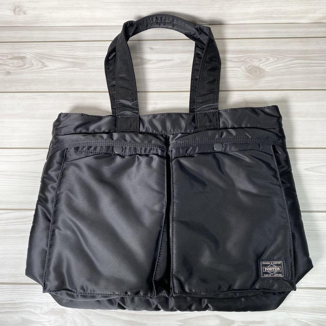 1089【極美品】PORTER ポーター トートバック タンカー A4収納可 黒