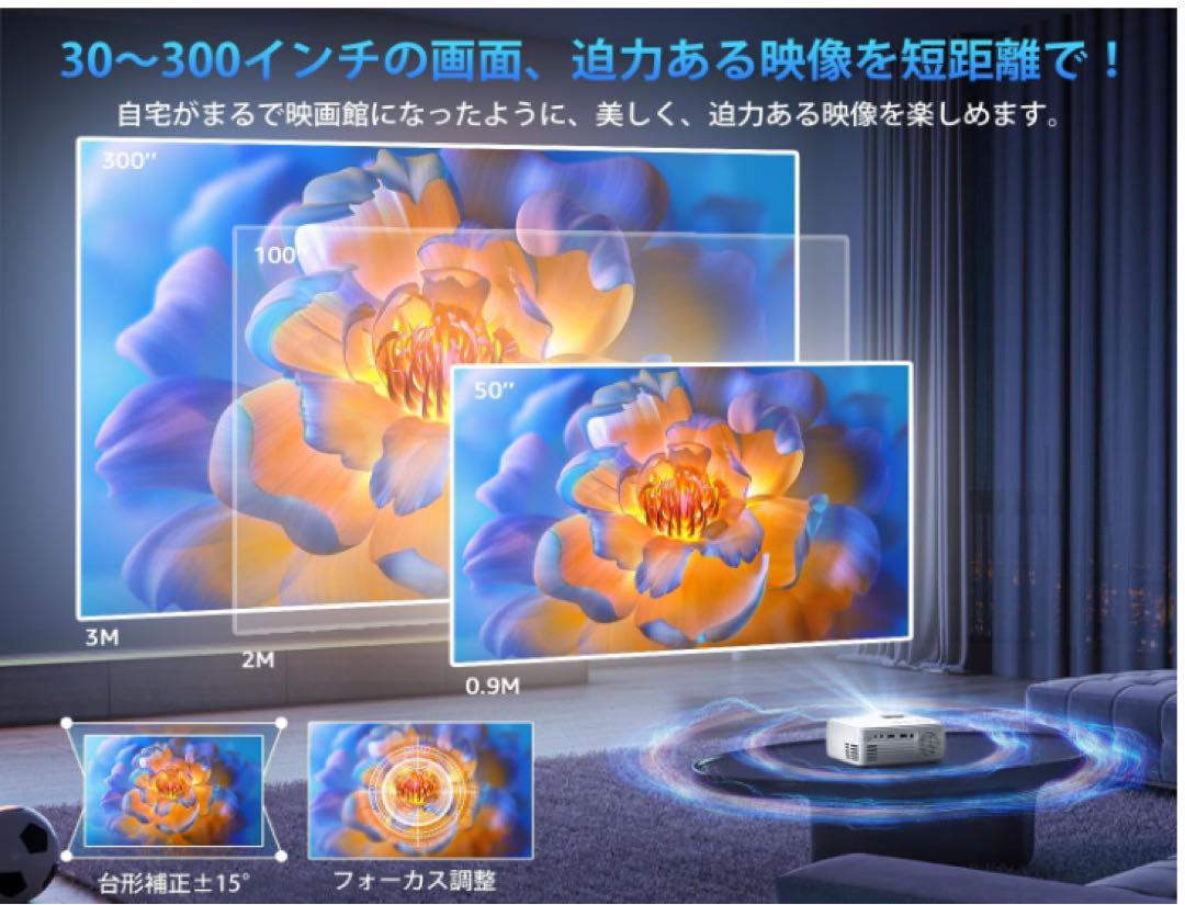 【1080PフルHD高輝度】 5GWiFi&Bluetooth5.3 家庭用