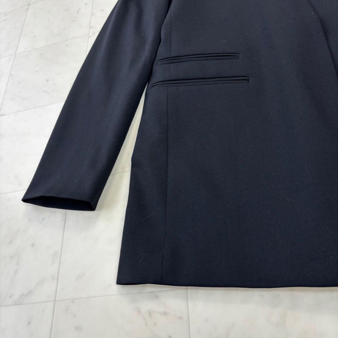 honaです★ウールストレッチツイル ノーカラージャケット
