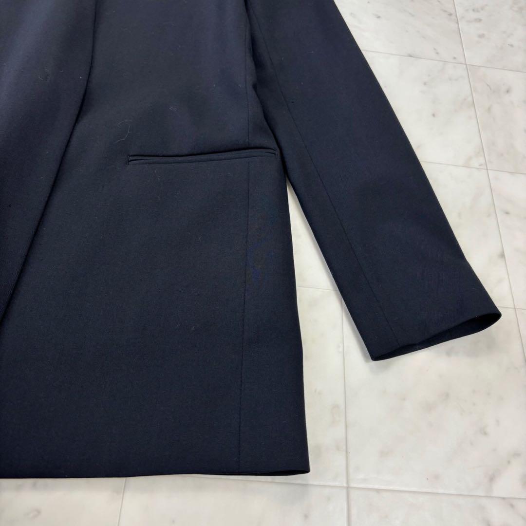 honaです★ウールストレッチツイル ノーカラージャケット