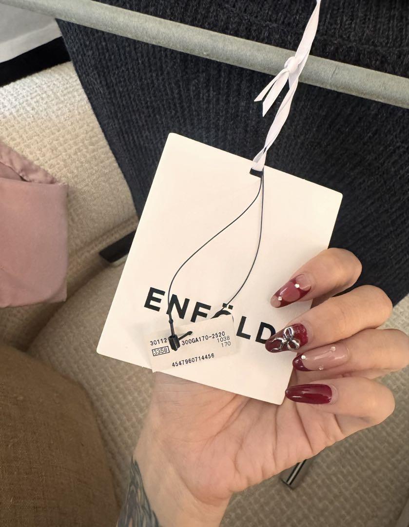 ENFOLD 【23AW】リブスリットネックベスト ニットベスト エンフォルド