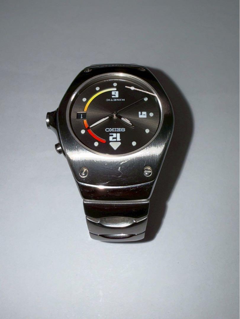 SEIKO Kinetic グレー アナログ 時計