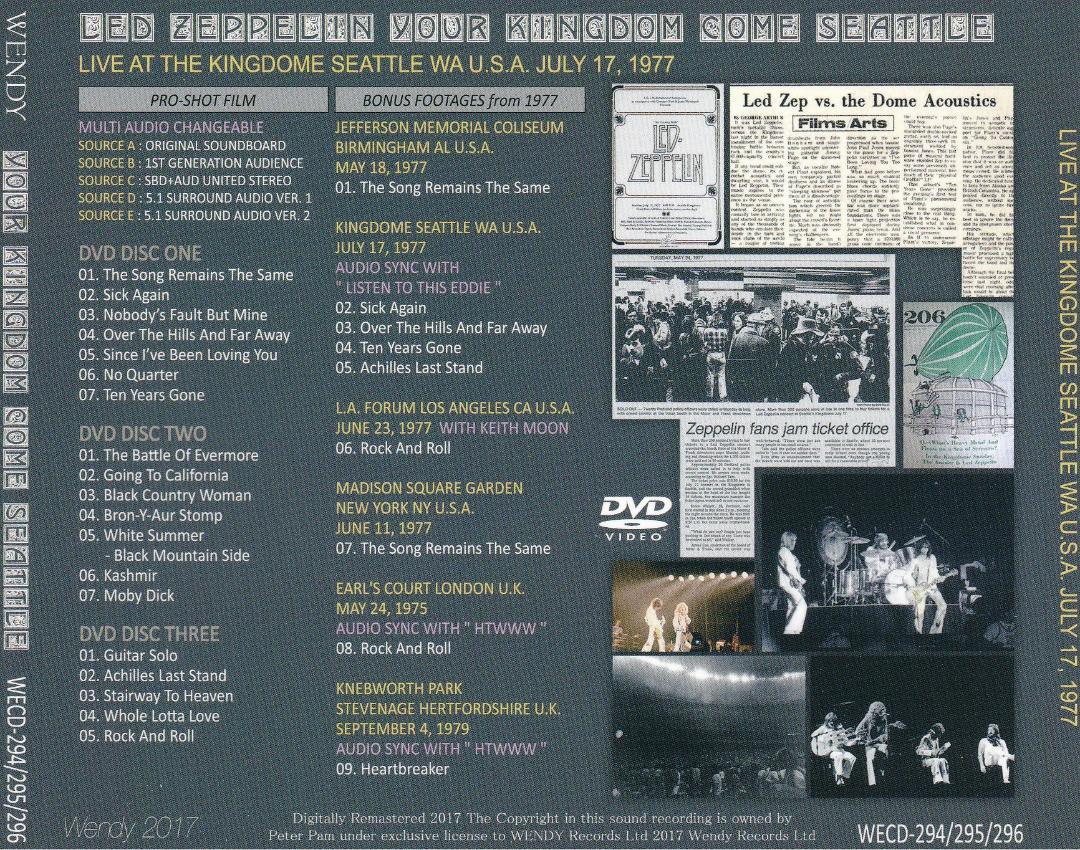洋楽 LED ZEPPELIN YOUR KINGDOM COME SEATTLE
