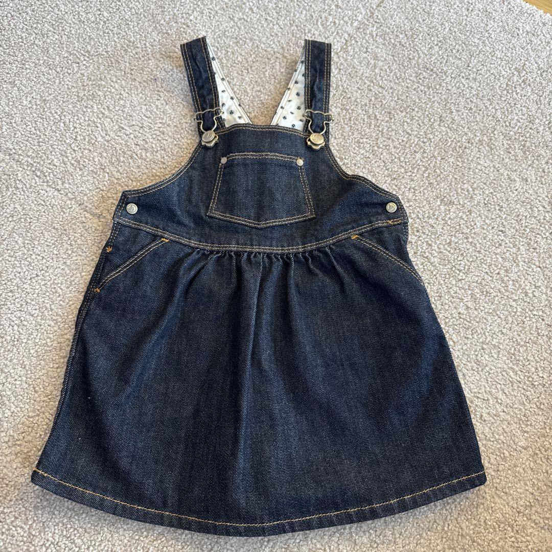 PETIT BATEAU デニムジャンバースカート 18m/81cm