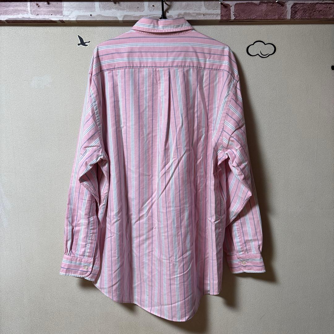 超BIGサイズ ピンクストライプBDシャツ3XL(4L)・Brooks