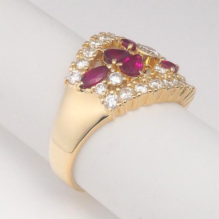 タサキ TASAKI ルビー/1.38ct ダイヤ/1.04ct リング K18