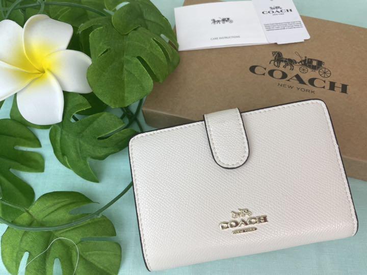 品多く コーチ COACH 二つ折り ホワイト シンプル - 折り財布 - alrc.asia