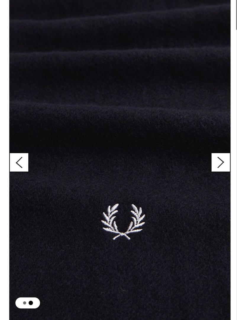 Fred Perry 黒 マフラー フリンジ付き