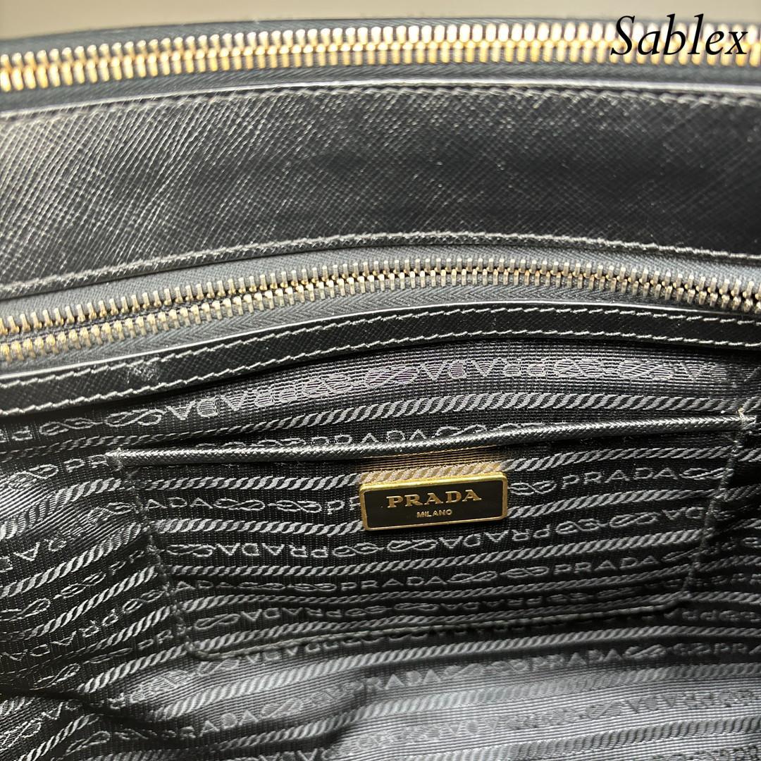 【超極美品】PRADA プラダ ガレリア 三角ロゴ ゴールド金具 2way