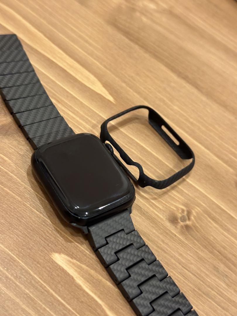 AppleWatch 7 45mmピタカ製バンド\u0026ケース付き - 背面割れあり