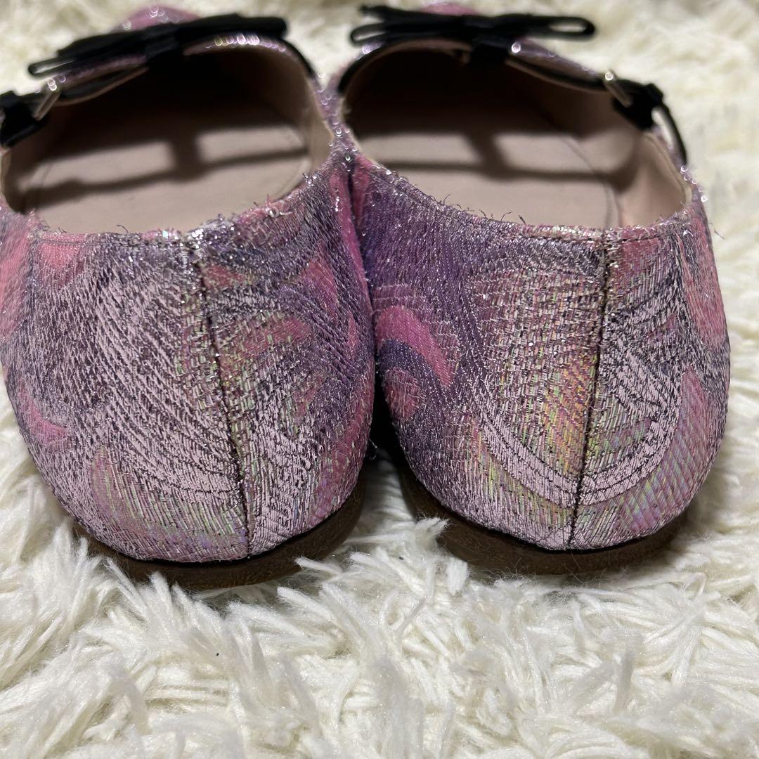 miumiu フラットシューズ　パンプス　リボン ポインテッドトゥ　36 1/2