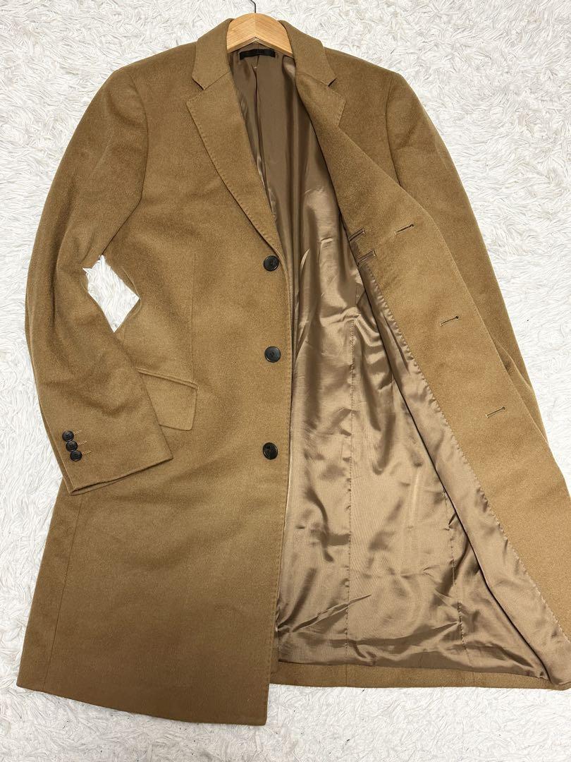人気 UNIQLO ウールカシミヤチェスターコート ロング Lサイズ キャメル