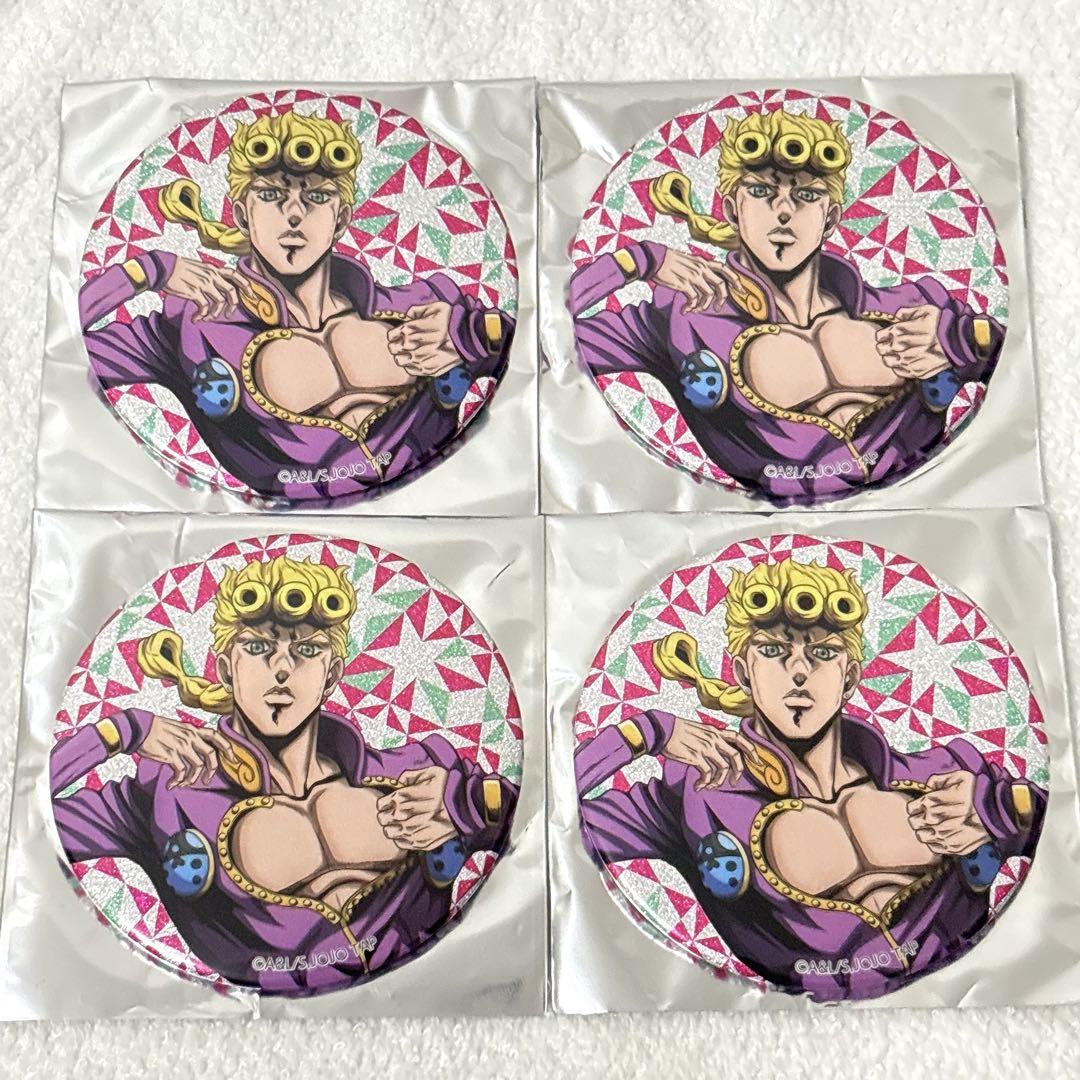 ジョルノ　グリッター缶バッジ　4点　ジョジョワールド JOJO WORLD