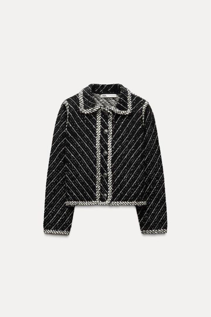 独創的 ZARA miu系穿搭 カーディガン ニット コントラスト ジャケット・アウター