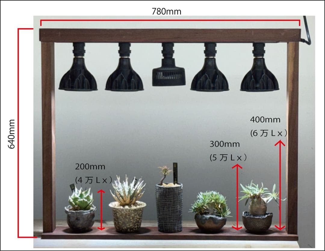 ウォルナット 植物用LEDライトスタンド目立った傷や汚れなし