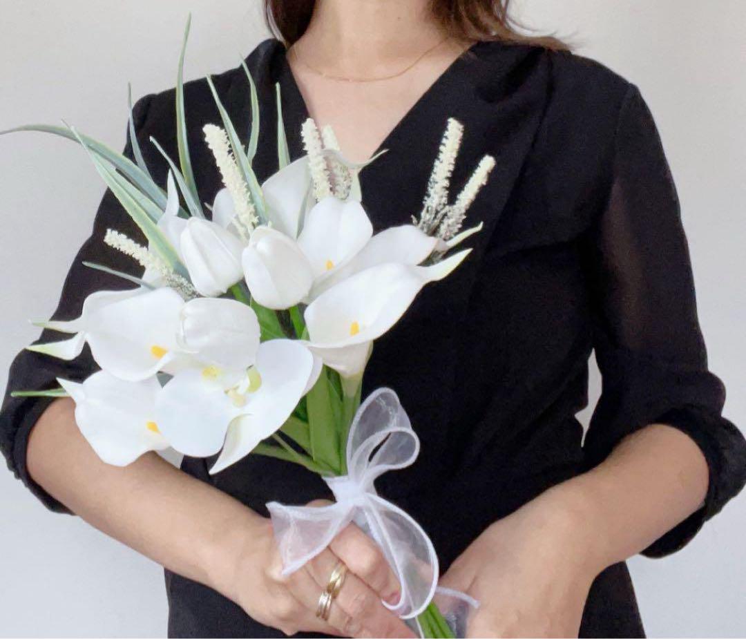 アーティフィシャルフラワーブーケ　結婚式ウエディング前撮り　造花ブーケクラッチ