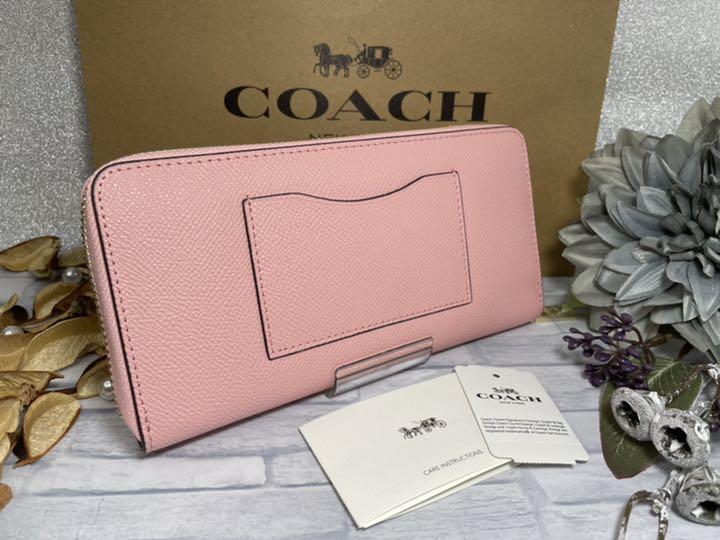 新発売 COACH/コーチ 長財布 シンプル ピンク - 長財布