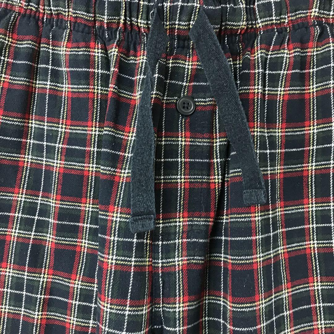 yz62古着　チェックパンツ　パジャマパンツ　紺　赤　白　黄　90s Y2K