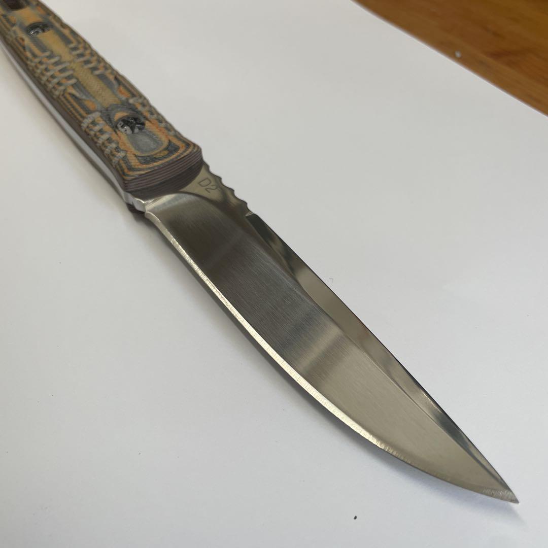 AUBEGY D2鋼ナイフ レザーシース付き