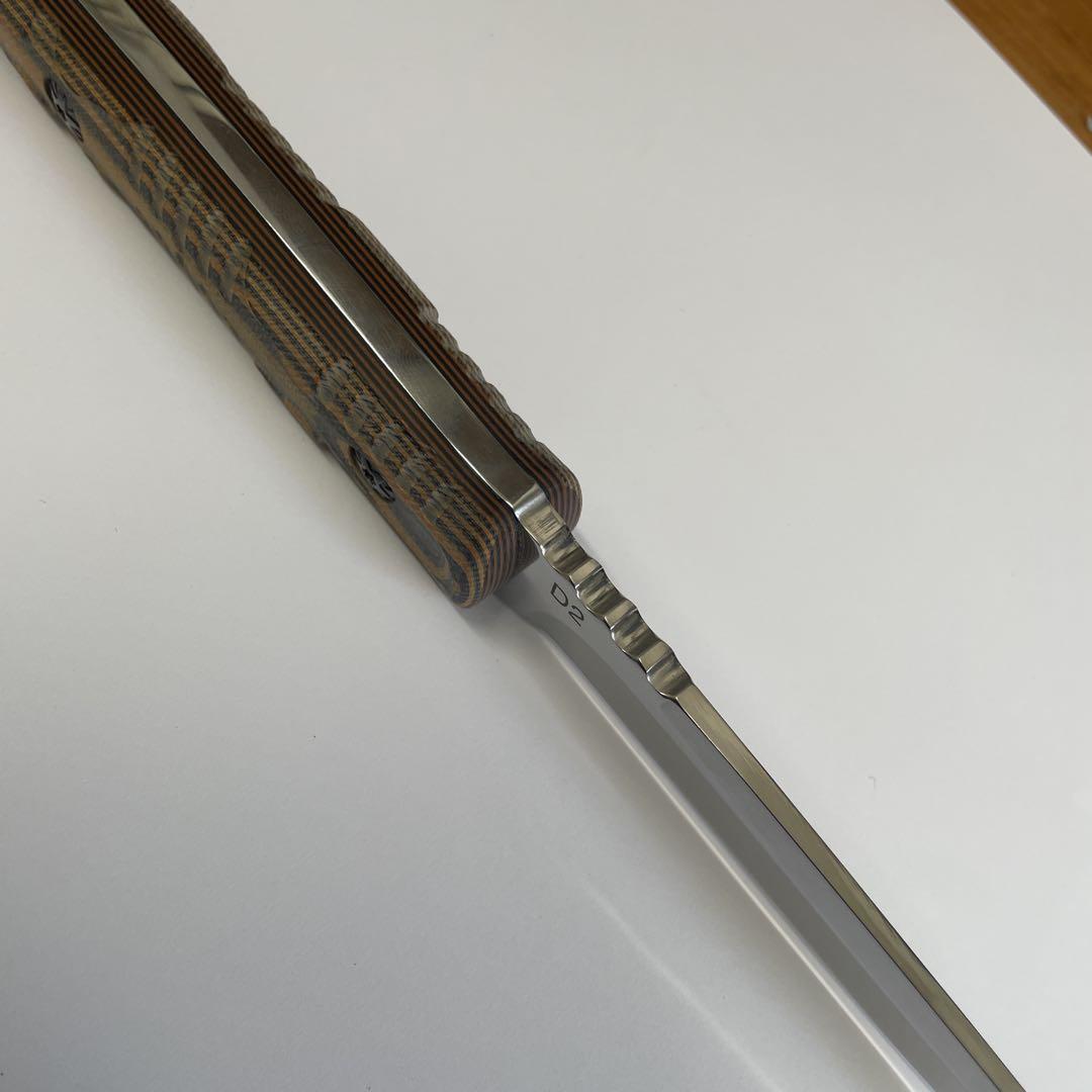 AUBEGY D2鋼ナイフ レザーシース付き