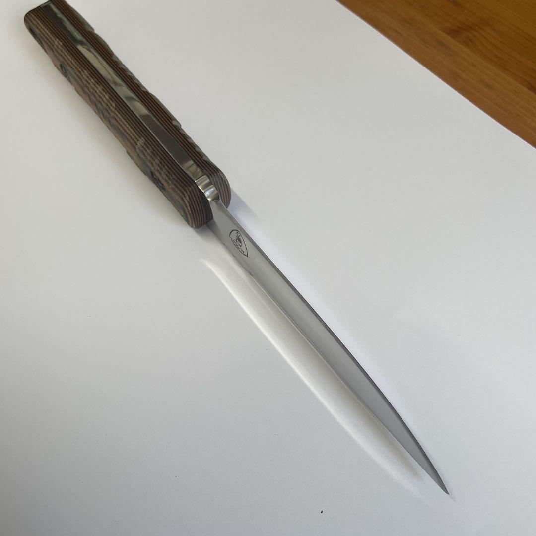 AUBEGY D2鋼ナイフ レザーシース付き