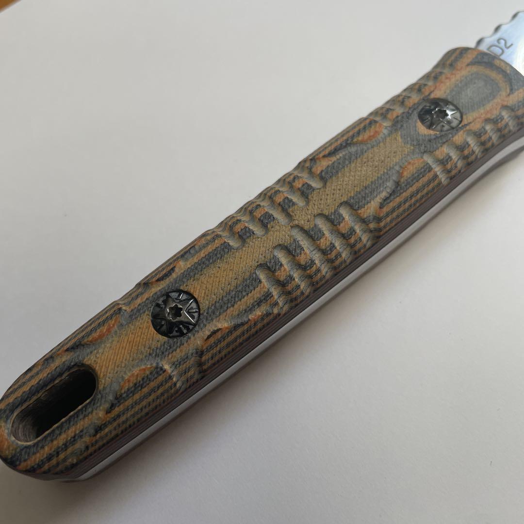 AUBEGY D2鋼ナイフ レザーシース付き