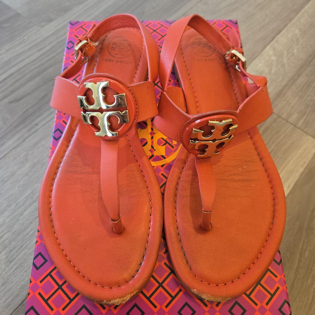 TORY BURCH トングサンダル サンダル 6.5 23.5cm オレンジ