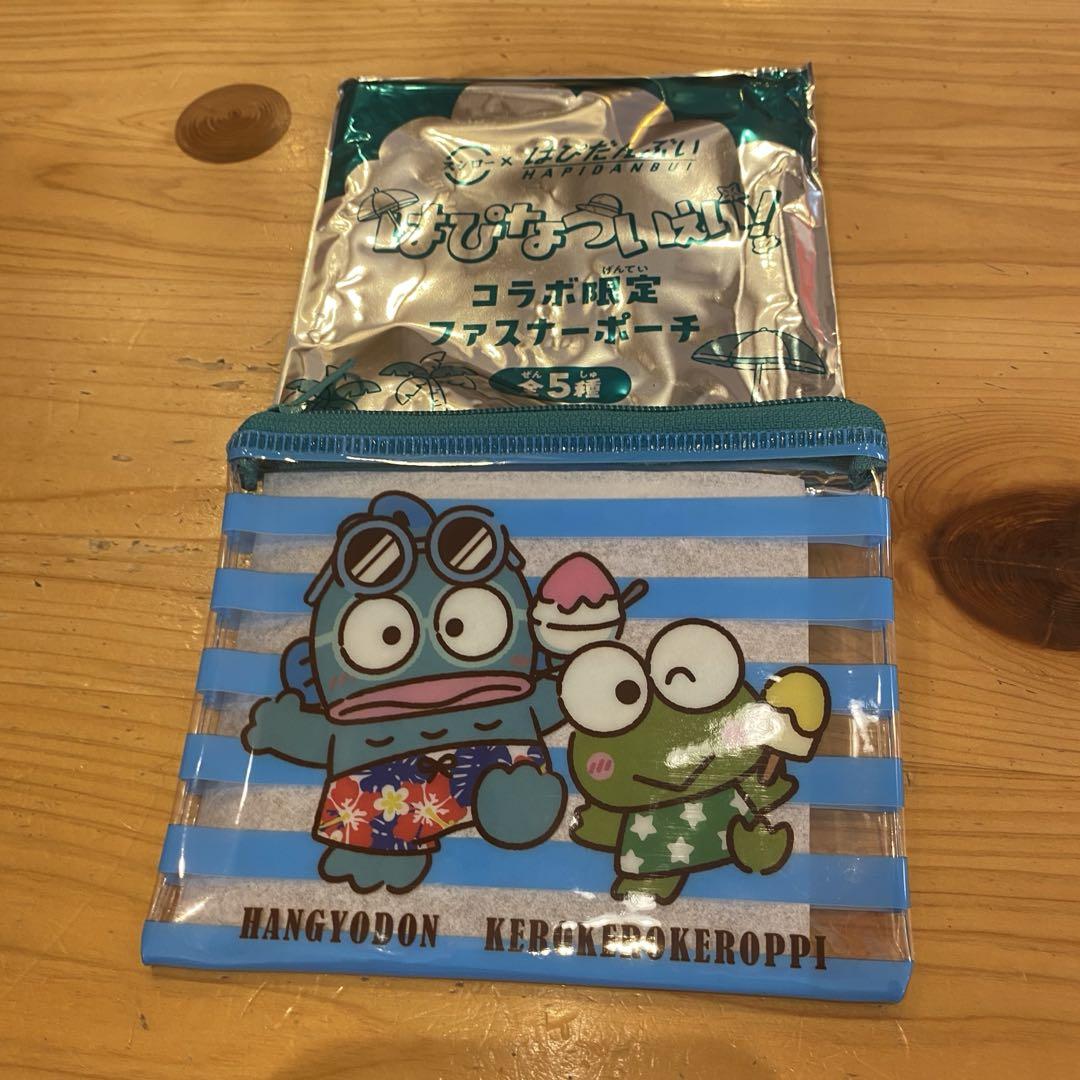 日本限定　はぴだんぶい　スシロー　コラボ限定クリアポーチ　フルコンプ　5種セット スシロー×はぴだんぶい、コラボメニューやステッカー/ポーチ
