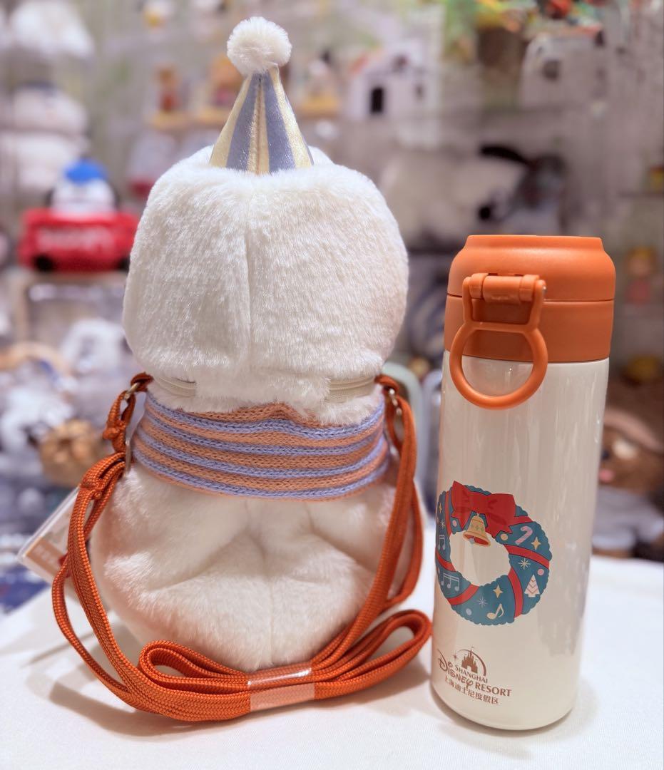 上海ディズニー　グーフィークリスマスぬいぐるみ水筒セット