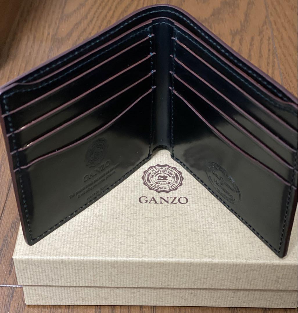 GANZO ガンゾ　シェルコードバン　純札入　二つ折り財布