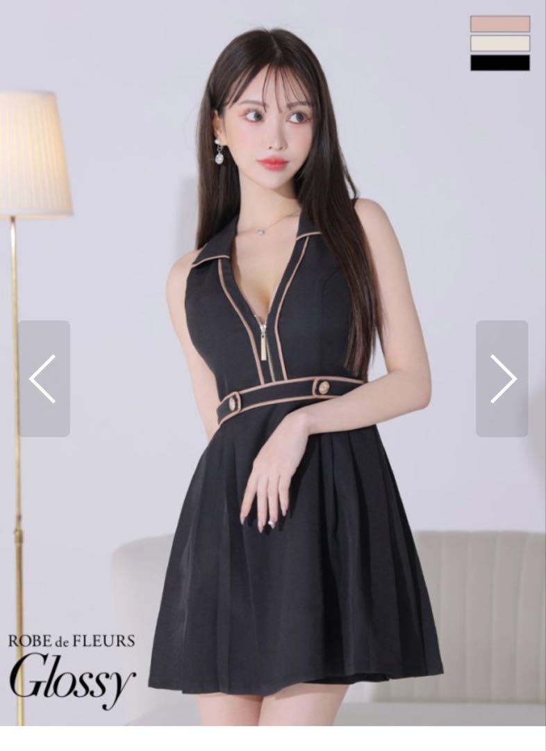 ROBE de FLEURS Glossy ブラックドレス
