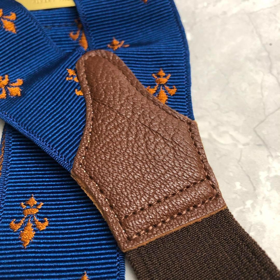 ☆美品☆ALBERT THURSTON サスペンダー 青 オレンジ ブレイ
