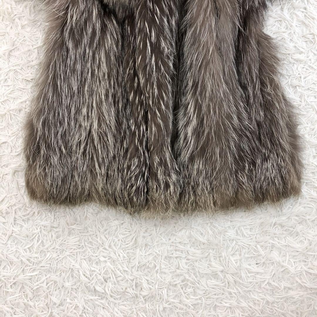 高い素材 ✨美品・身幅50cm✨サガフォックス 毛皮 ハーフコート シルバー ジャケット・アウター