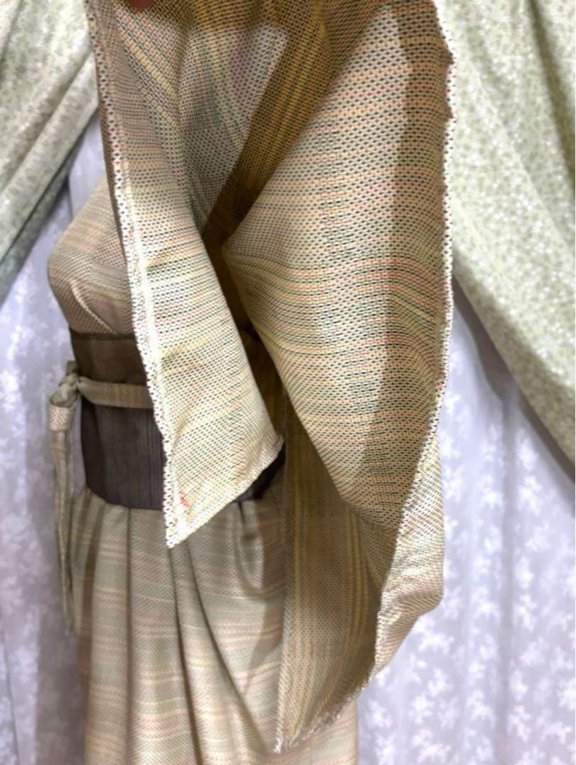 新作セール　ケープ袖　ゆったり　美着物リメイクワンピース ドレス＋ベルト