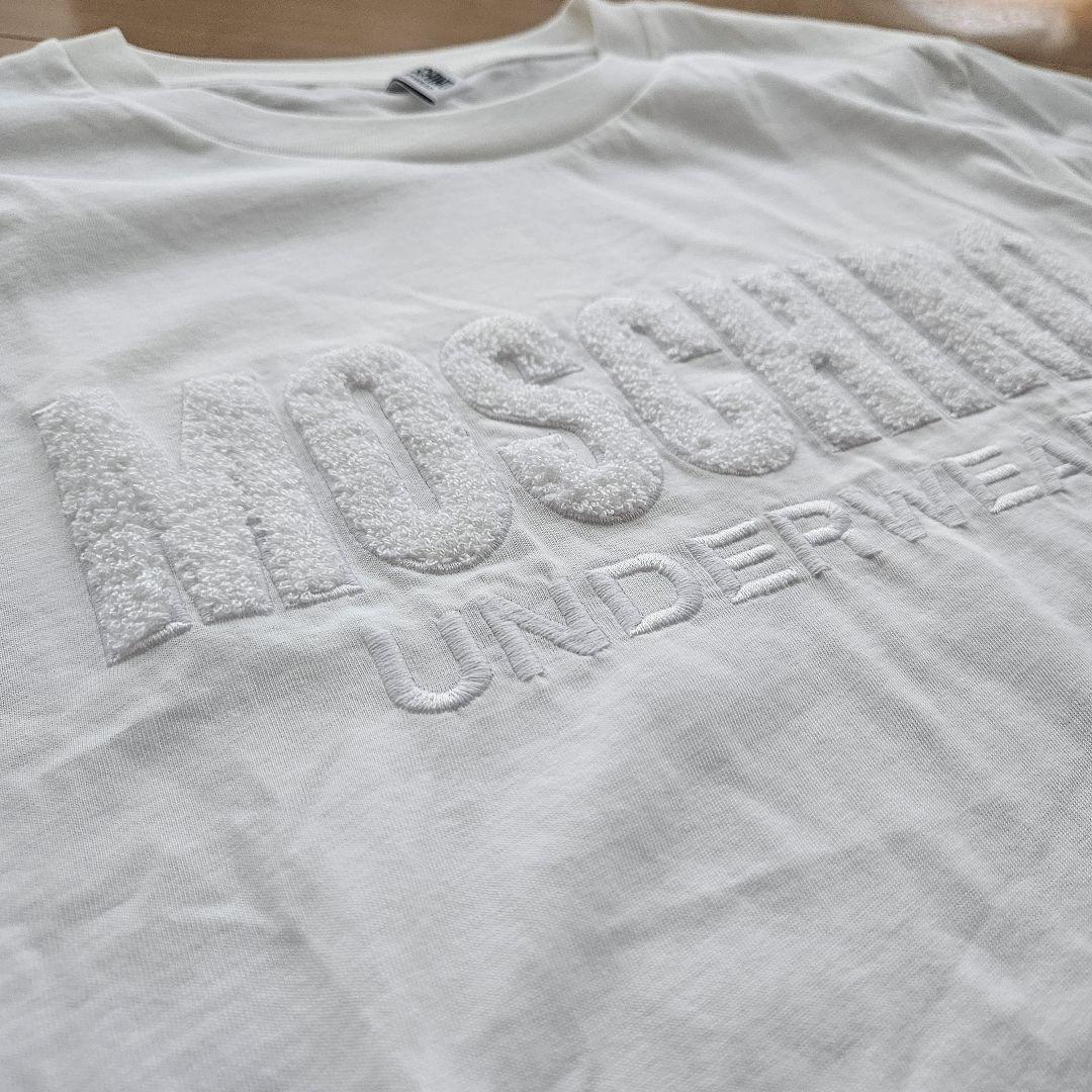 【ネット限定】 新品】MOSCHINO ホワイト Tシャツ メンズ パイルロゴ トップス