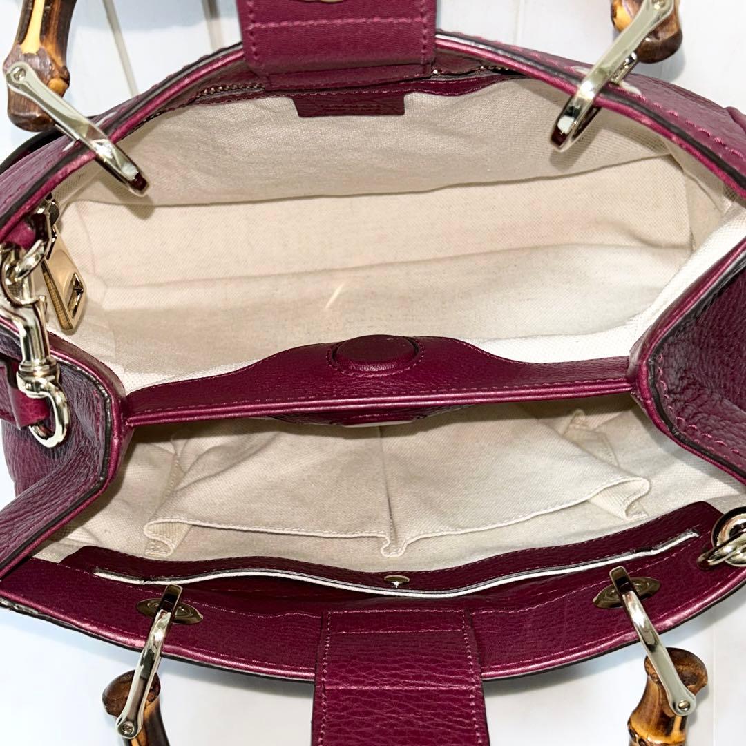 極美品 GUCCI グッチ バンブー ショッパー 2WAY バッグ