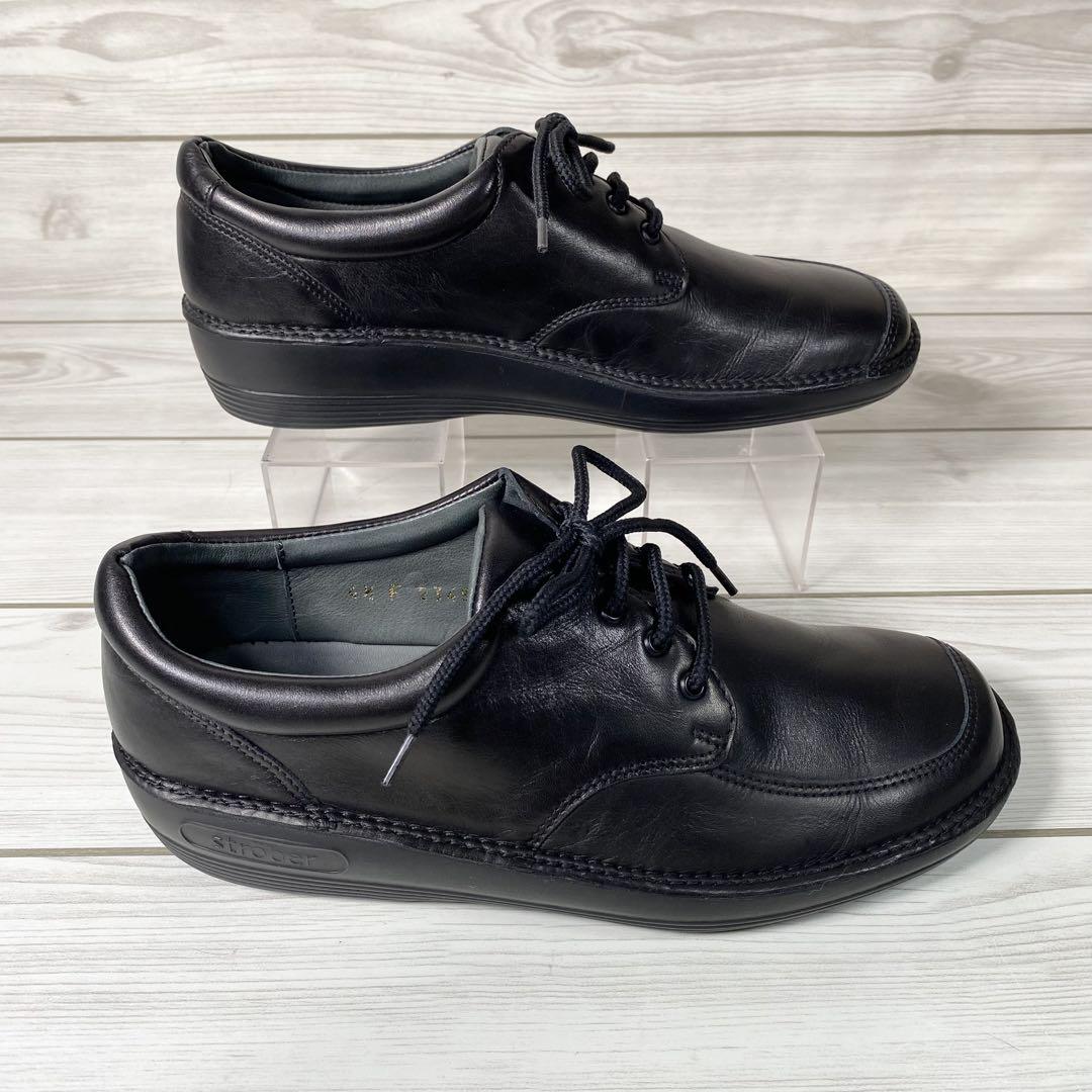 1052【新品】ストロバー コンフォート シューズ 本革 レザー 黒 4 1/2
