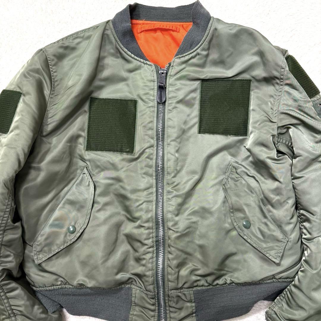 90s　ALPHA　アルファインダストリーズ　MA-1　L　USA製　セージ