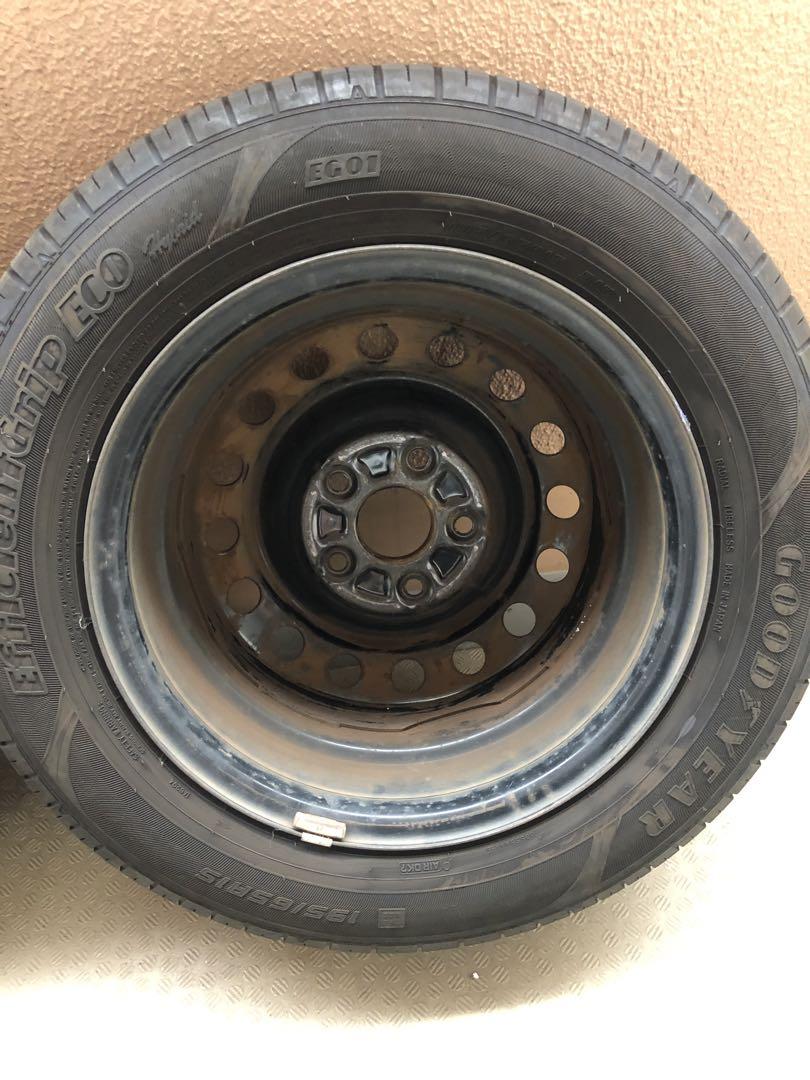 つむまる① 195/65R15 夏タイヤ・スチールホイール2本セット
