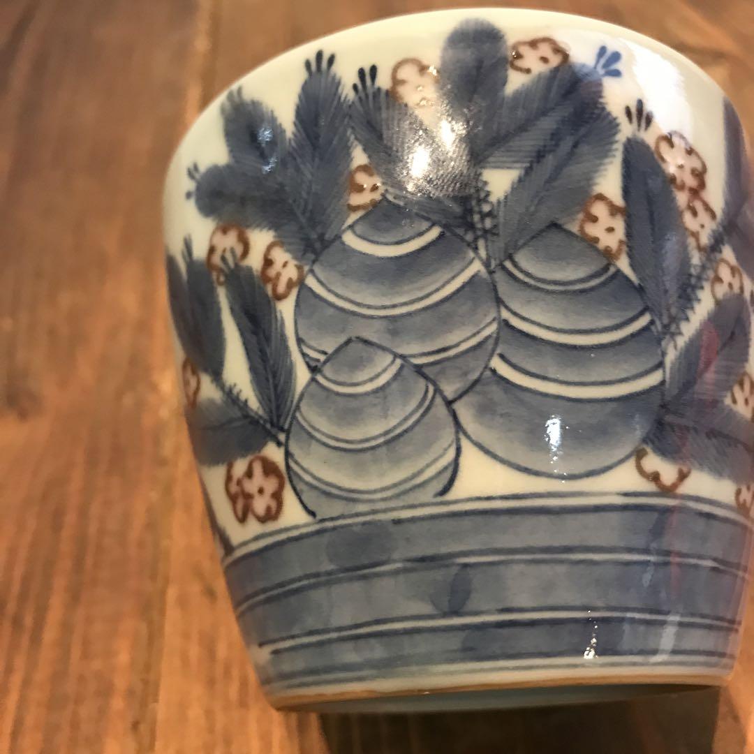 美品 伊万里 鍋島焼 そば猪口 蛤 時代物 丁寧な絵柄が素敵な