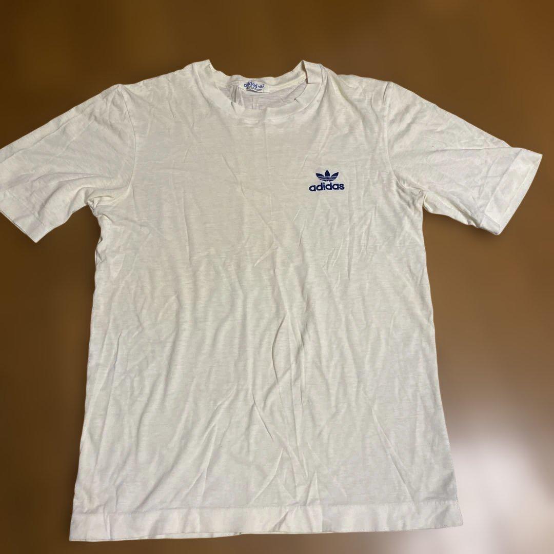 80s adidas】Tシャツ シングルステッチ トレフォイル デサント社