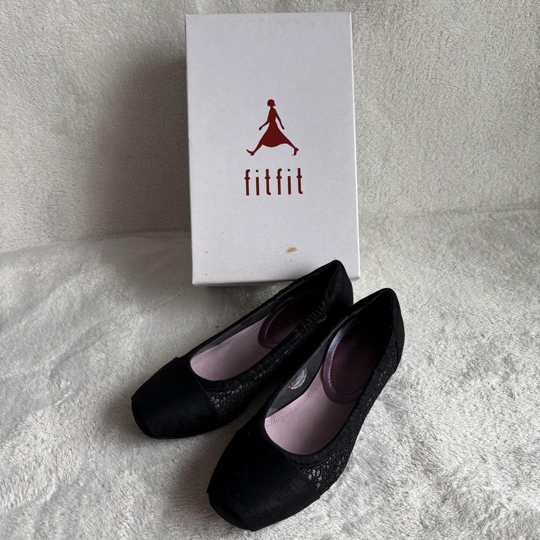 ✨新品未使用✨fitfit フィットフィット　パンプス　ヒール　ブラック　23㎝