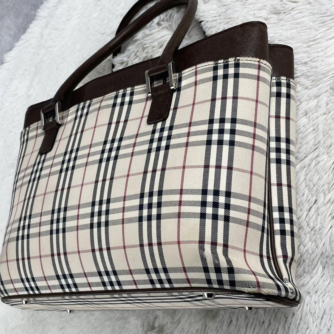 BURBERRY 刺繍 キャンバス Check トートバッグ 新発売】 美品◇BURBERRY キャンバス トートバッグ チェック