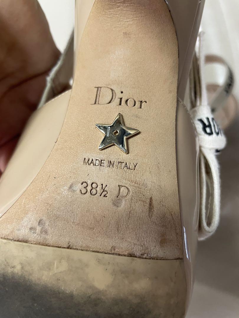 クリスチャンディオールDior スリングバックパンプス38 1/2ベージュ
