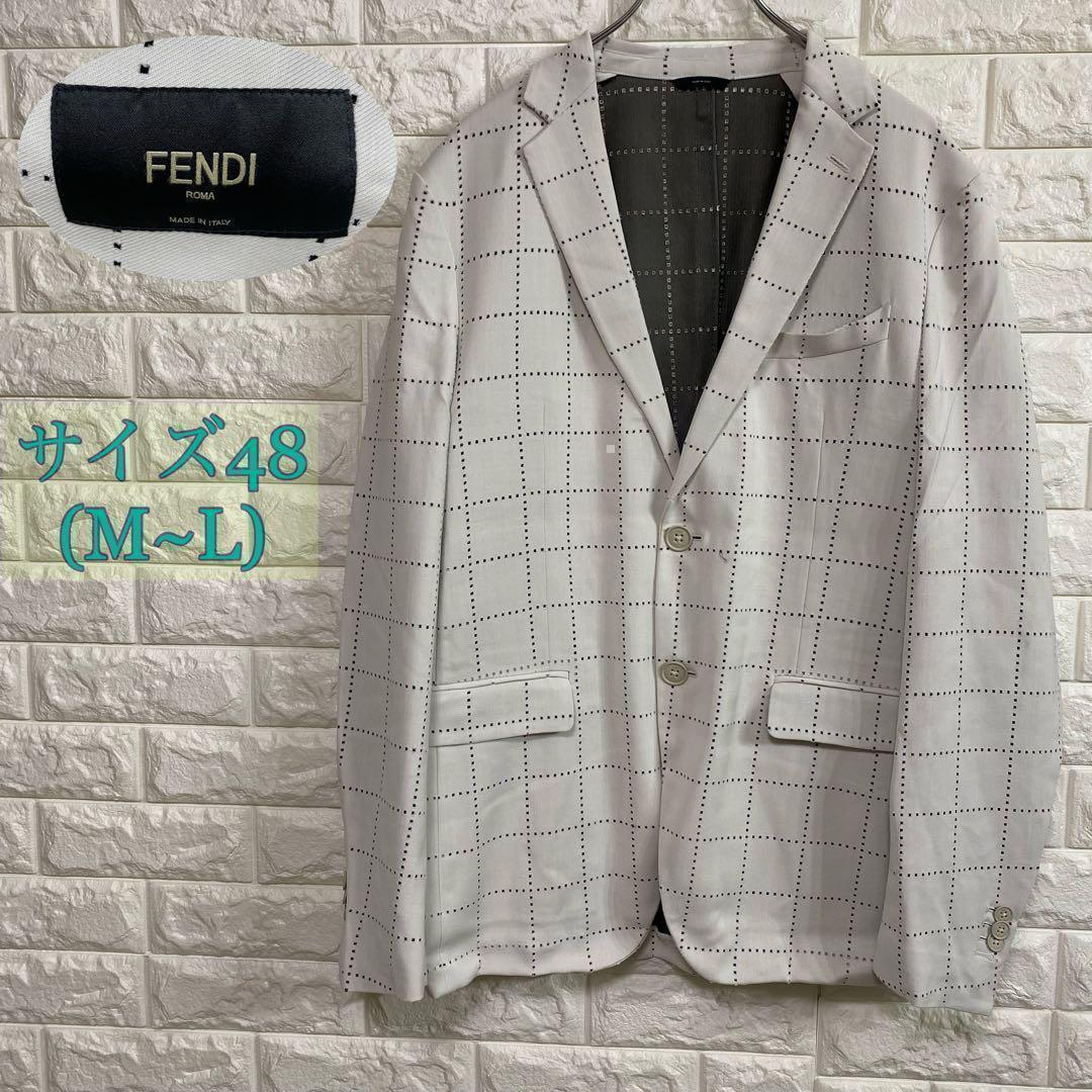 フェンディ FENDI　カットアウト チェック テーラードジャケット