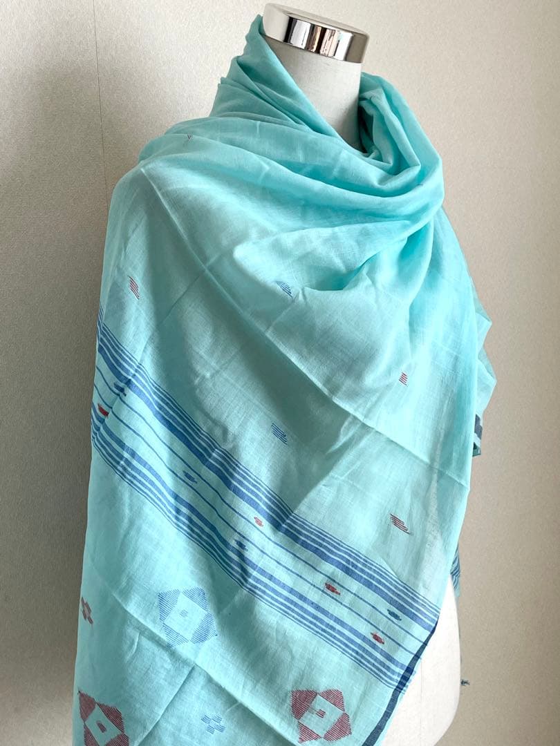 ジャムダニ織　ストール　インド　カディコットン　A