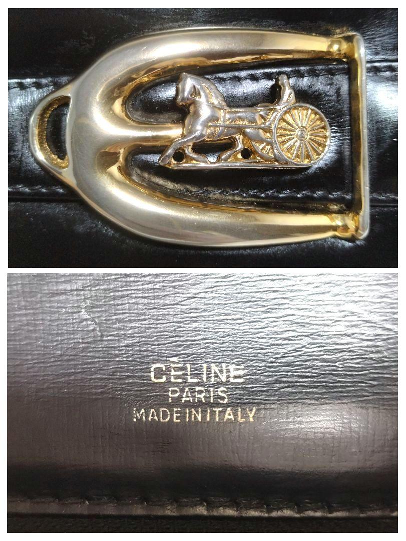 美品 セリーヌ CELINE 2way ショルダーバッグ ハンドバッグ 馬車金具