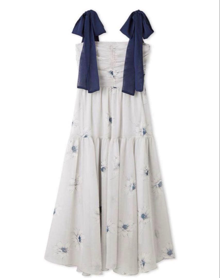 SNIDEL プリントショルダーリボンワンピース